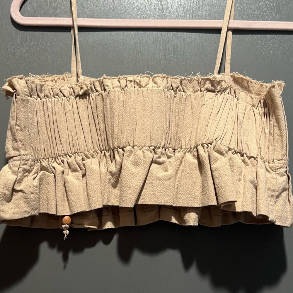 Free People Tan Crop Top - Picture 3 of 6